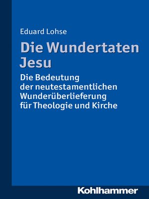 cover image of Die Wundertaten Jesu